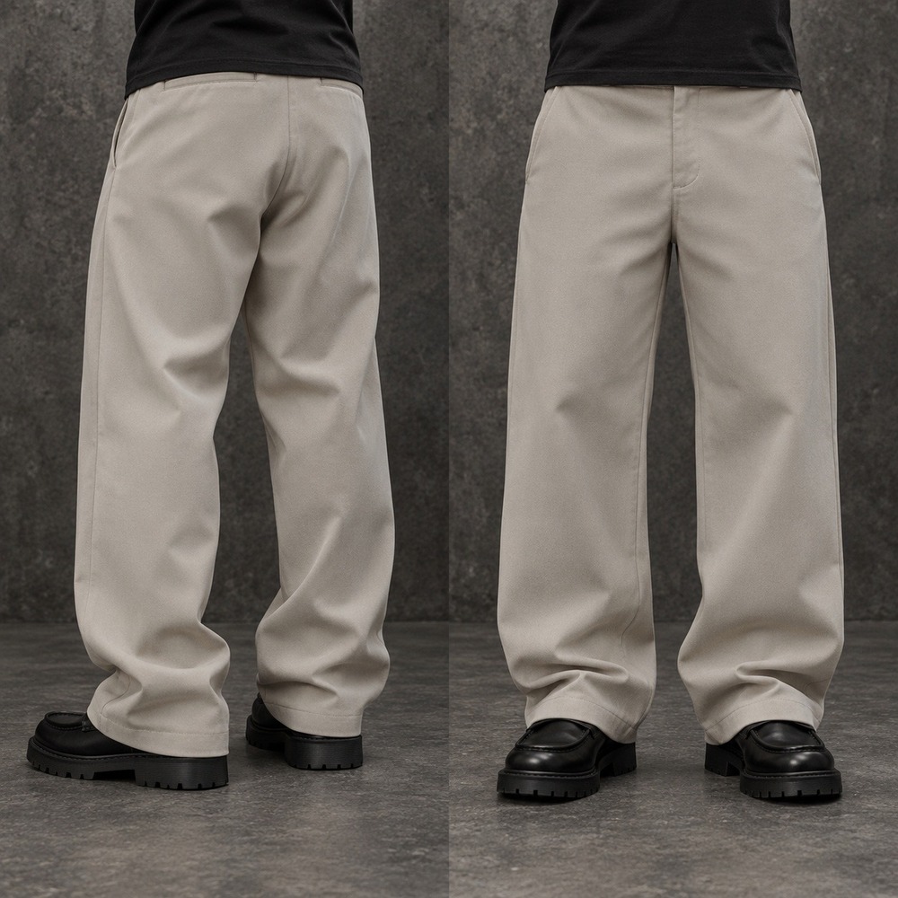 36x30 Tan Baggy Wide Leg Heavyweight Dress Pants Y2K Grunge Vintage 2000s